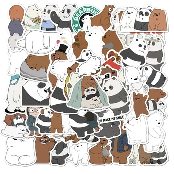 10/50PCS Mielas Anime Lipdukai Plikas Lokys Nešiojamas Lagaminas Grafiti Sąsiuvinis Gitara Riedlentė Telefono Animacinių filmų Panda Lipdukai Gyvūnų