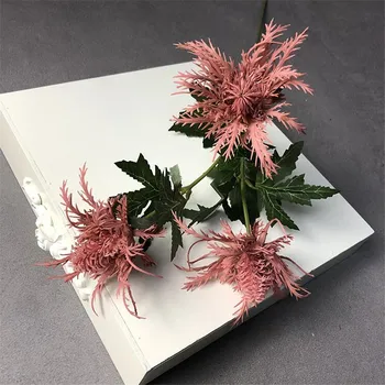 10p Plastiko Eryngium Foetidum Gėlių Stiebai Dirbtinis Leucospermum Cordifolium Filialas Vestuvių Namų dekoro Dirbtinės Gėlės