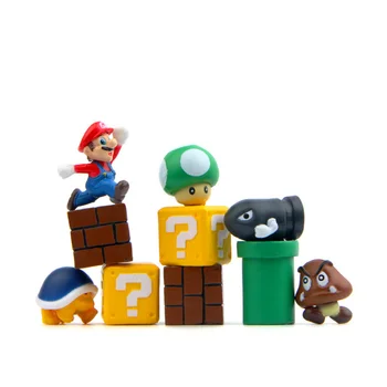 10VNT Super Mario Bros duomenys Daug jouet Mario Pav žaislai Kulka Grybų Vėžlio kūrybiniai žaislai modelis Veiksmų Skaičius, 1.3~2,5 CM