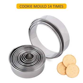 14pcs/Set Vaisių Cookie Cutter Pelėsių Apvalios Formos Dėžutę Dizaino Mini Nerūdijančio Plieno Liejimo formos Sausainių Minkštas Pyragas 