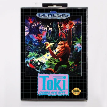 16 bitų Sega MD žaidimas Kasetė su Retail box - Toki Vyksta Ape Nerijos žaidimas kortelę Megadrive už Genesis sistema