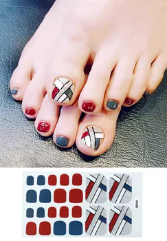 1sheet Kojų Nagų Lipdukai Vasaros Stilius Linijos Geometrijos Mielas Dizainas Korėja Japonų Stiliaus kojų nagų Lipdukai Visiškai Padengti Klijų Lipdukai