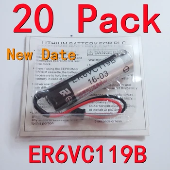 20 PAK Originalios Šviežių Data TOSHIBA ER6V ER6VC119B Baterijos 3.6 V 2000mAh PLC Ličio Baterijos Su Juoda Kištukai