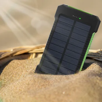 20000mAh Nešiojamų Išorės Baterija Saulės energija Banko Dvigubas USB Su Žibintuvėlis SOS Vandeniui Powerbank 