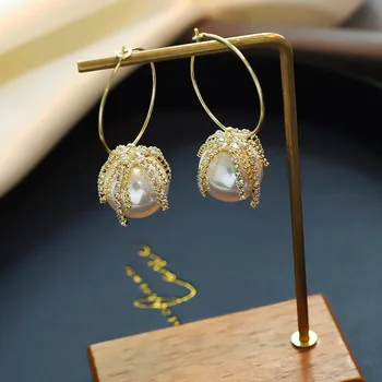 2020 Naujus vadovus blizga perlas saldus Lašas auskarai mados elegantiškas bauda kristalų kutas sutartis Moterų auskarai Papuošalai