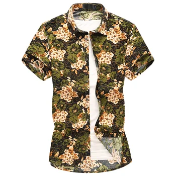 2021 M. Vasarą Naujas Vyrų Atsitiktinis Havajų Gėlė Marškinėliai Mados Asmenybės Trumpas Rankovės Vyrų Drabužių Tendencija Paplūdimio Palaidinukės
