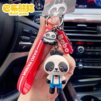 2021 Naujų Animacinių Filmų Babu Lokys Keychains Moterų Mielas Panda Lėlės Key Chain Automobilių Krepšys, Dekoravimo, Raktų Pakabukai Priedai