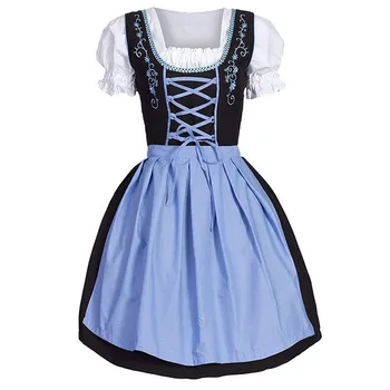 2021 Tarnaitė dėvėti Dirndl Suknelė vokietijos Oktoberfest Bavarijos Alaus Wench Kostiumas Maid Apranga Išgalvotas suknelė moterims