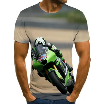 2021 Vyrų Viršų trumpomis Rankovėmis Motociklo 3D Spausdinimo marškinėliai Atsitiktinis Mados Prarasti Viršuje Gatvės Drabužių Karšto Pardavimo