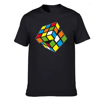 2021 Įdomus Vyrų Aukštos Kokybės Rubiko Kubo Marškinėlius Atsitiktinis marškinėliai Vyrams Medvilnės, trumpomis Rankovėmis Derliaus Didelis Dydis Kokybės Viršūnes Tees