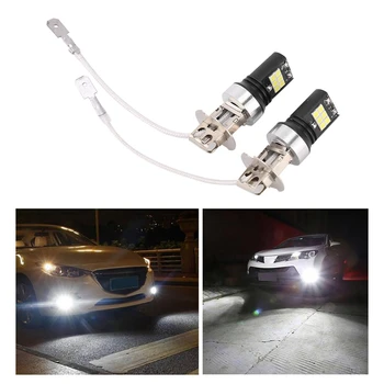 2VNT Super Šviesus 15W Automobilio LED Rūko žibintų Lemputė, Šviesos važiavimui Dieną Lemputes H3 7000K Baltos Šviesos 15W LED Automobilių Lemputės Rinkinys