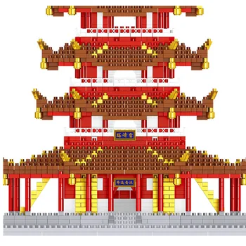3235PCS Pasaulio Architektūros 3D Modelis Mini Diamond Blokai, Plytos, Leifeng Pagoda Bokšto Statybos Blokus 