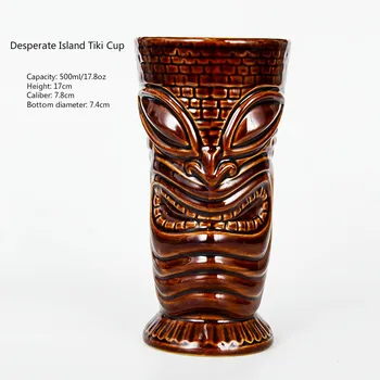 350-550ml 7 Stilius Havajai Kokteilis Stiklo Keramikos Tiki Taurės Kūrybos Piratas, Kareivis AimarMaui Idol Vyno taurė Drožyba Kultūros Taurė