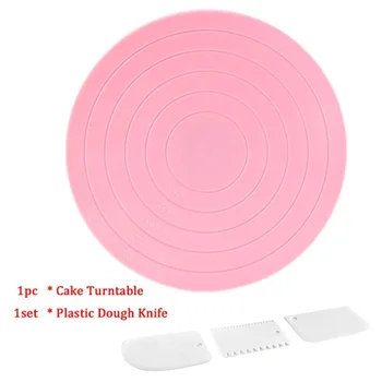 360 Laipsnių Mini Plastiko Pink Cookie, Todėl Pasukamas Stovas Sugarcraft Tortas Dekoravimo Stovi Ratas, Kepimo Konditerijos Reikmenys