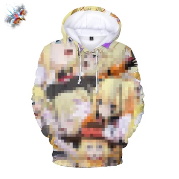 3D Ahegao Hoodie Puloveris Juokingas Anime hoodies palaidinės Hip-Hop Vyrų, Moterų Atsitiktinis streetwear Gobtuvu Palaidinukė Striukė drabužiai