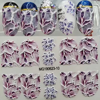 3D Akrilo Graviruotas Gėlių Nagų Lipduką Įspaustu Gėlių Nagų Vandens Lipdukai Empaistic Nagų Vandens čiuožykla Lipdukai
