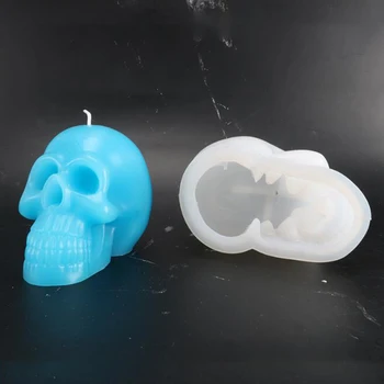 3D Kaukolė Ledo Pelėsių, Silikoninės Formos, Helovinas Šalis Žvakė Formavimo Priemonės