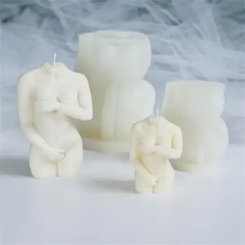 3D Kūno Žvakė Pelėsių Silikono Formų Moterų Dizaino Meno Kvepalų Žvakė Priėmimo Muilo Pelėsių 
