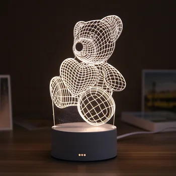 3D LED Stalo Lempa Dervos Naktį Šviesos Mielas Lokys MEILĖS Pilis Lentelė, Šviesos, ABS+Derva Multi-dizaino Dovanų Lempos Vaikų Miegamasis