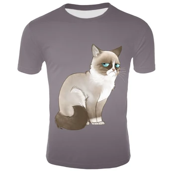3D spausdinimo animacinių filmų T-shirt katė T-shirt laisvalaikio stiliaus marškinėliai cute kačių, T-Shirt Juokinga modelis cat modelis T-shirt 3D vyrams ir moterims