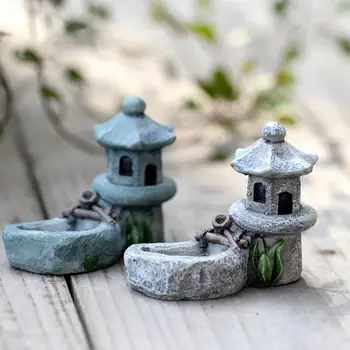4*5cm Tvenkinys Miniatiūrinės Figūrėlės Dervos Amatų Namų Zen Tower Apdailos Sodas Poilsiui Namo Arbata Pet
