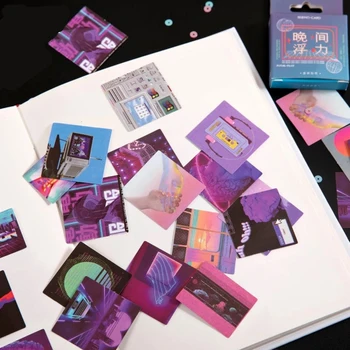 46Pcs/Box Derliaus Kvadrato Violetinės Serijos Dekoratyviniai Lipdukai Ablum Dienoraštis Scrapbooking Popierius, Lipdukai Estetinės Meno Reikmenys