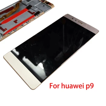 5.2 colių LCD Ekrano ir Huawei P9 EVA-L09 EVA-L19 1920*1080 Jutiklinis Ekranas skaitmeninis keitiklis Asamblėjos Rėmas Su siuntimu
