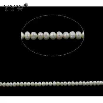 5-6mm Klasės AAA Gamtos Perlas Mygtuką Gėlavandenių Perlų Karoliukus, Natūrali Balta Perlų Karoliukus, 