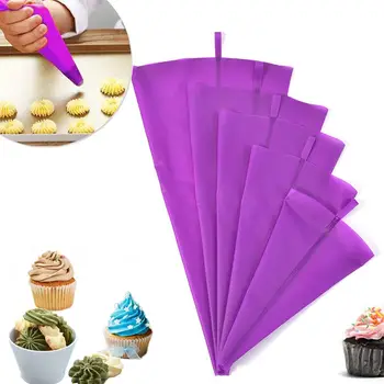 5 Dydžių Violetinė Silikono Vamzdynai, Daugkartinio naudojimo Maišelis Apledėjimo Grietinėlė, Cukrus, Pyragaičiai amatų Krepšiai Pyragas 