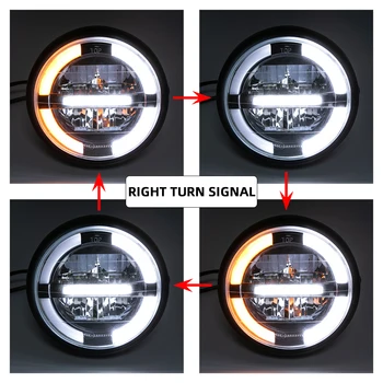 7 colių LED Motociklo priekinis žibintas posūkio signalo Universali 7 