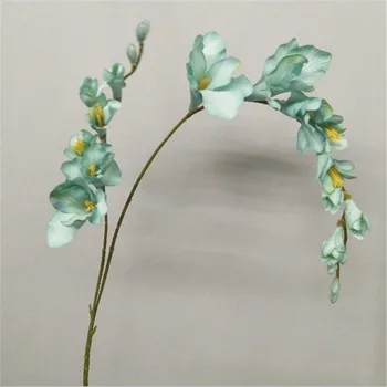7pcs Dirbtinis Freesia Gėlių Šilko Orchidėja Šilko Cattleya mėlyna/balta/geltona spalvos Orchidėja Cymbidium Gėlės