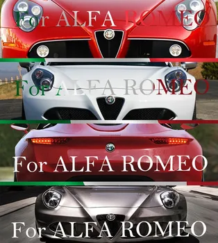 7pcs/Set Alfa Romeo Automobilių Priekiniai Galiniai Ženklelis Emblemų + Vairas Logotipas + Varantys Centras Hub Caps Lipdukas 40mm 50mm 56mm 60mm 74mm