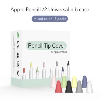 8pc Anti-scratch Silikoninis Apsauginis Dangtelis Plunksnų Stylus Pen Odos Apple Pieštuku 2 1 Priedai Pieštuką, Rašiklį, Skirtą 