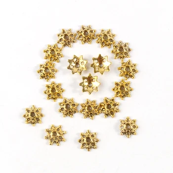 9x3mm Tibeto Antikvariniai Aukso Sidabro Spalvos Žiedlapis Formos Metalo Granulių Dangteliai Papuošalai Priėmimo Rankdarbiams 