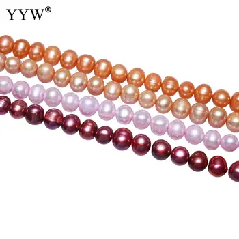 AA Gėlavandenių Perlų Karoliukai 8-9mm Nekilnojamojo Natūralių Perlų Karoliukai Baroko Prarasti Perles, 