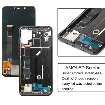 Amoled Ekranas Xiaomi Mi 8 Mi8 LCD Ekranas Jutiklinis Ekranas Pakeitimo skaitmeninis keitiklis Asamblėjos Apie Xiaomi Mi 8 M1803E1A LCD Ekranas