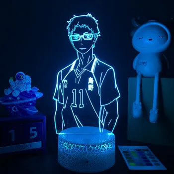 Anime Lempos Haikyuu!! 3D LED naktinė lempa Kei Tsukishima Pav Vaikams, Miegamojo Puošimas Naktiniai staleliai, Lempa Kietas Manga Dovana Dropshipping
