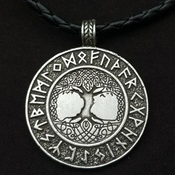 Antuqing Skandinavijos Vikingai Runos Gyvybės Medis PAKABUKAS Karoliai Skandinavų Mitologija Vyrų Amuletas Talismanai Talismanas Papuošalai Dropshipping