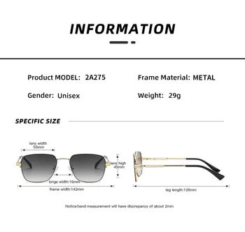 AOZE 2021 naujas mados moterų aikštė Akiniai nuo saulės šviesą vyrai metalo markės dizaino UV400 akiniai nuo saulės Oculos De Sol