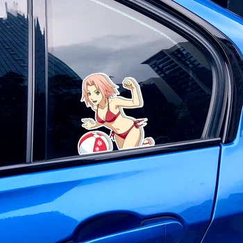 B0913# Lipnios Kyšantį Anime Lipdukai Sakura Haruno Automobilių Lipdukas Vandeniui Auto Dekoro ant Bamperio Galinio Lango