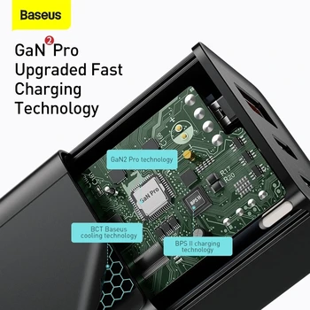 Baseus GaN2 Pro USB Įkroviklis 65W Greitai Įkrauti 4.0 PD Greito Įkrovimo iPhone 12 Xiaomi 