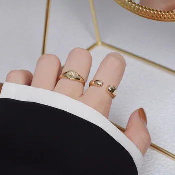 Blizga Pusėje Naujos Mados Prekės ženklo Papuošalai Paprasta Stiliaus Sužadėtuvių Žiedai Moterims, Dovana Reguliuojamas Atidaryti Vestuvinių Žiedų