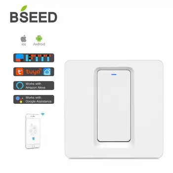 BSEED Smart Switch Wifi 1Gang 2 Gaujos Smart Switch Balta 