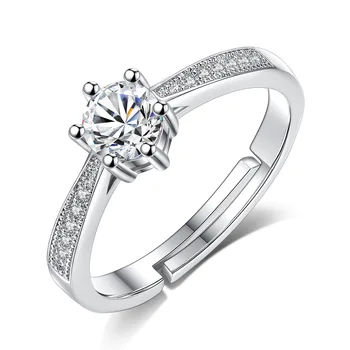 BUC19 925 sidabro mados blizga kristalų ponios'finger vestuvinį žiedą, moterims, žiedai, papuošalai, moteris dovaną, didmeninė pigūs