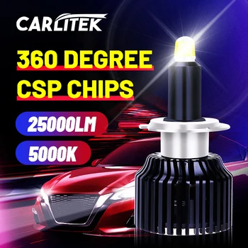 Carlitek 9005 LED Žibintai 25000LM 5000K 360 Laipsnių SPT Chip LED H7, H1 9012 HIR2 H11 H8, H9 HB3 9006 HB4 Aukštos Pluošto artimąsias 12V