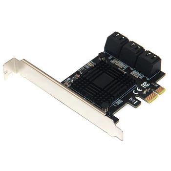 Chia Kasybos PCIe Gen3 X1 6 Uostus, 6G SATA III 3.0 Valdiklį Ne Raid Expansion Card w/ Žemo Profilio Laikiklis SATA PCI-E Adapterį