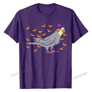 Cockatiel Paukščių Ragana Skrybėlę Helovinas 2020 Gyvūnų Mylėtojas Dovana Marškinėliai Medvilniniai Marškinėliai Atsitiktinis Naujo Dizaino Hip-hop T Shirts