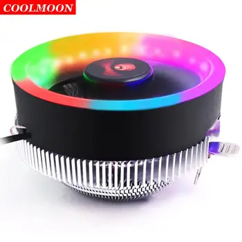 COOLMOON Q2 RGB 3 Pin Aušinimo Ventiliatorius Heatsink CPU Aušintuvo Radiatoriaus Intel Socket LGA 775 1150 1151 1155 1156 AMD AM4 AM3 AM2 +