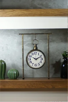 Dekoratyviniai Metalo Stalo Laikrodis, Darbalaukio Dovana Laikmatis Kalendoriaus Signalą, Moderni Apdaila, Šviesą Šiaurės Stiliaus Žadintuvas