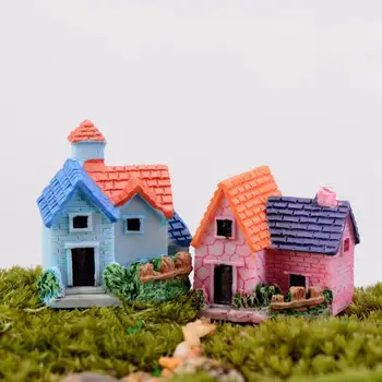 Dirbtinis Mini Miniatiūriniai Dervos Namas Amatų Ornamentu vidaus Apdaila, Smulkūs Namų Modelį 